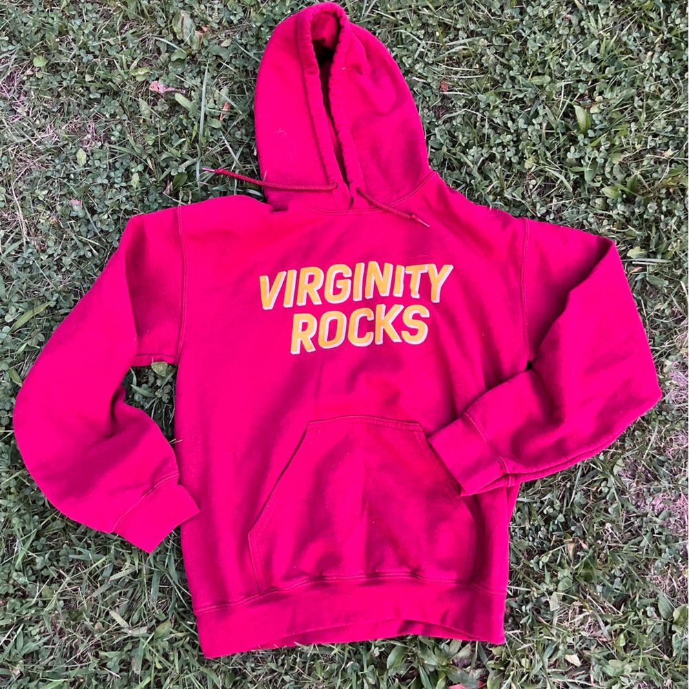 Danny Duncan Virginity Rocks Hoodie Juniors S Maroon & Gold Hooded Sweatshirt